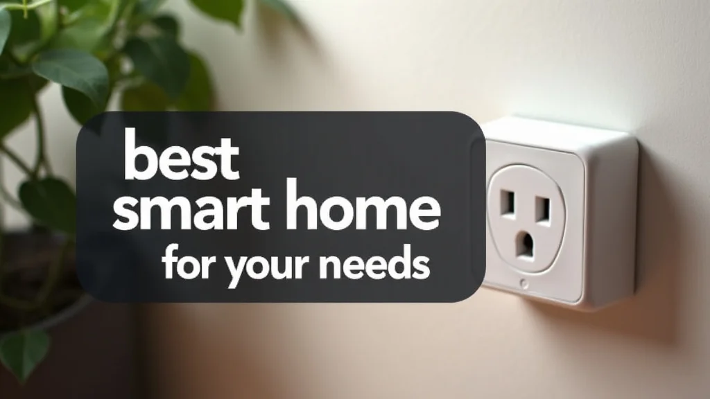 The image shows several different smart home plugs arranged attractively on a surface.