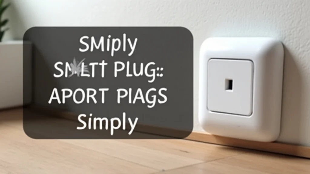 The image shows a smart plug plugged into an outlet, connecting a lamp to a smart home system.