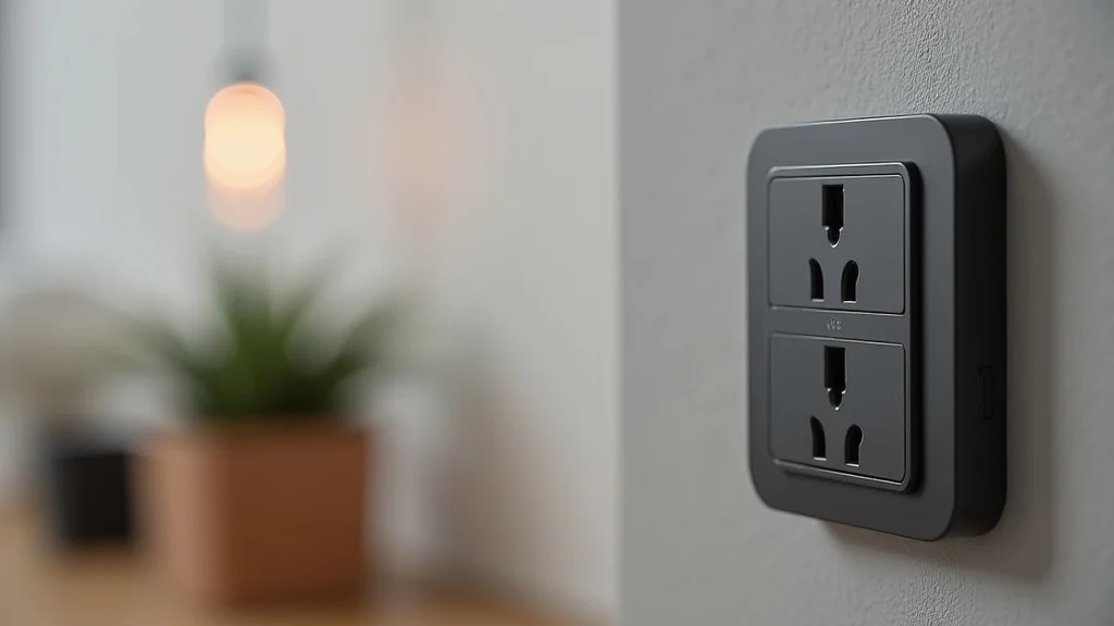 The image shows a Kasa smart plug connected to a wall outlet, ready for Home Assistant integration.